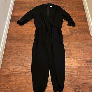 CAbi Elegant Black Wrap Jumpsuit